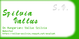 szilvia vallus business card